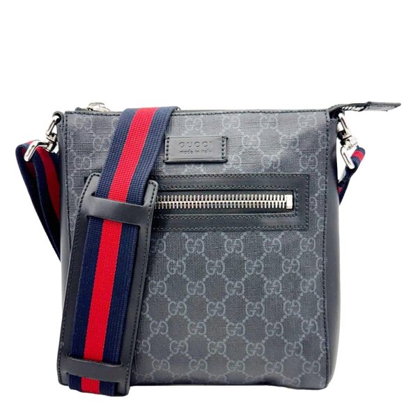 Gucci  Small GG Supreme Canvas Messenger Bag Black 523599 - Picture 1 of 16